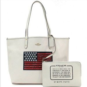 Coach Reversible American Flag PVC City Tote